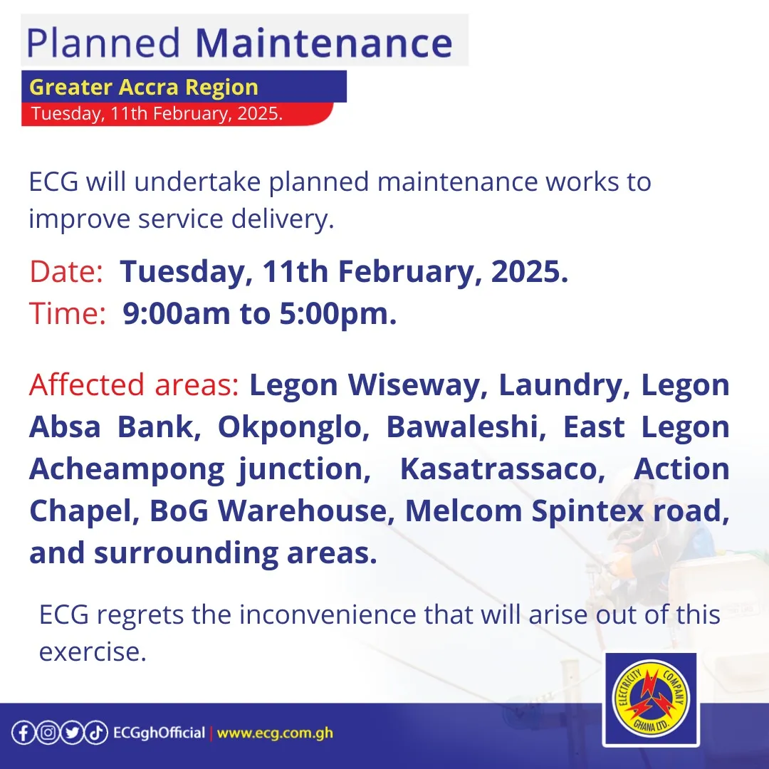 ecg planned maintenance greater accra — GH news