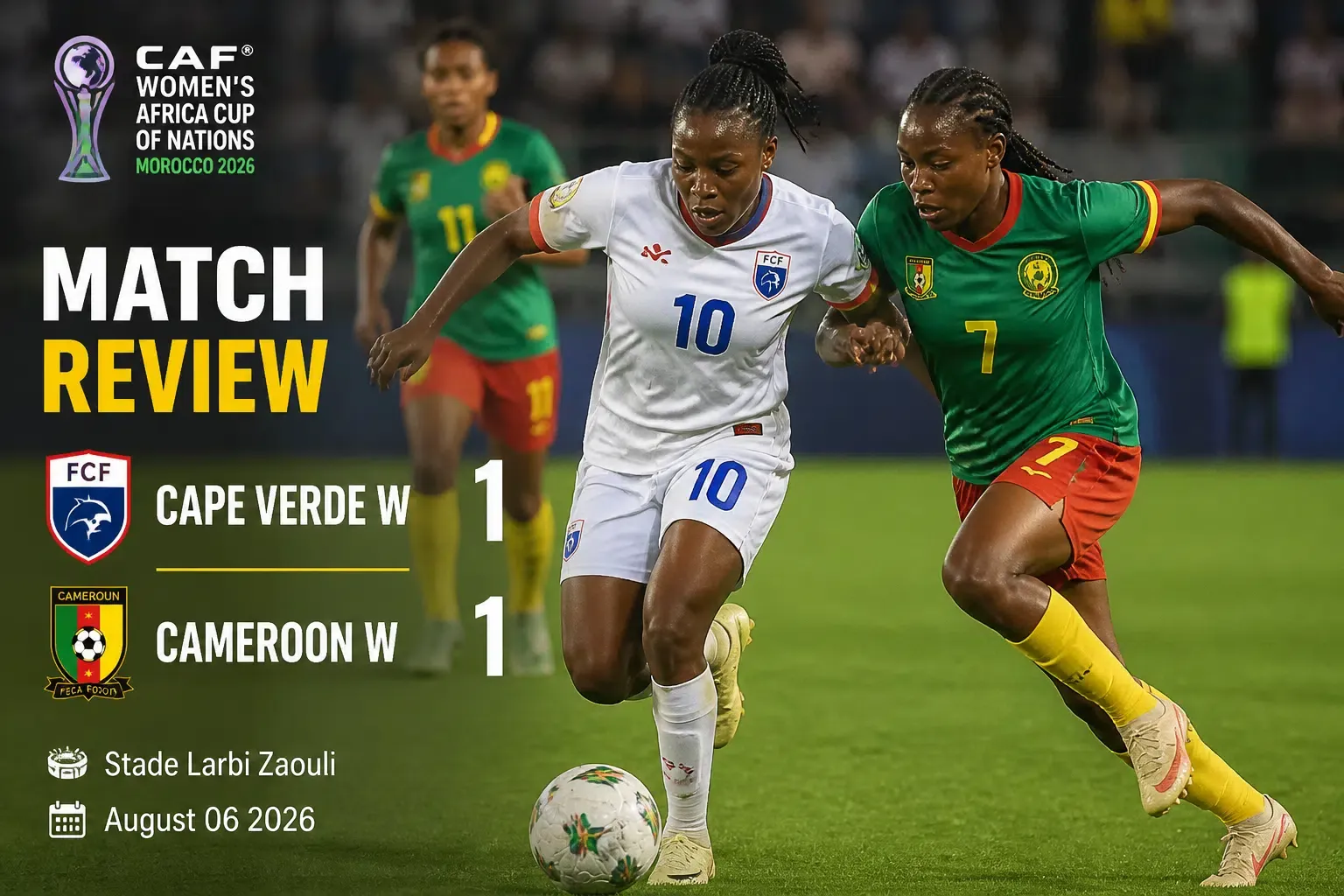 Cape Verde Women 1-1 Cameroon Women in Africa Cup of Nations Round 3